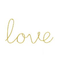 Placa de Metal Love Dourado