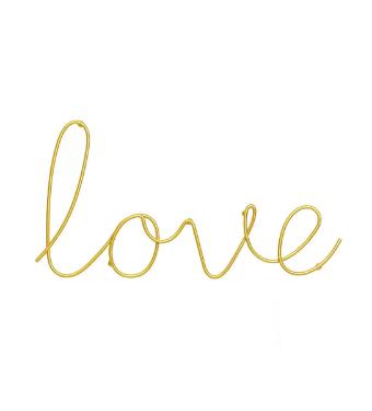 Placa de Metal Love Dourado