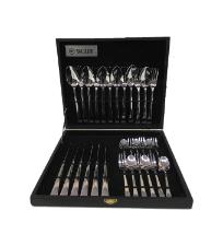 Faqueiro com 30 Pe�as Berna Prateado com Estojo de Luxo da Wolff