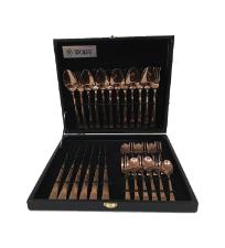 Faqueiro com 30 Pe�as Berna Ros� Gold com Estojo de Luxo da Wolff
