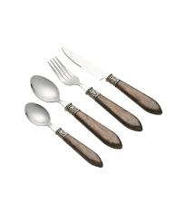 Faqueiro 24 Pe�as de Inox com Cabo Mother Pearl Marrom