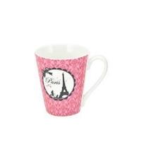 Caneca Paris Rosa de Porcelana