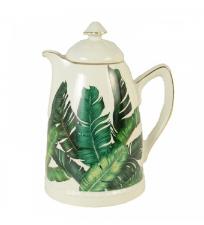 Garrafa T�rmica de Porcelana Folhas