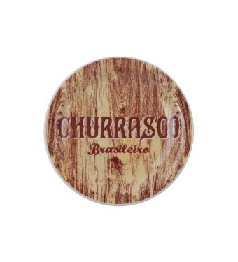 Prato Raso Churrasco Amarelo de Porcelana