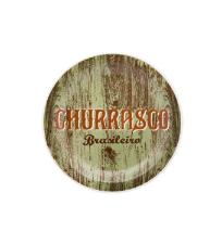 Prato Raso Churrasco Verde de Porcelana