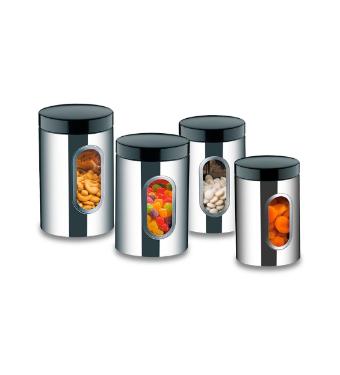 Conjunto de Potes de Inox 4 Pe�as Linha Suprema