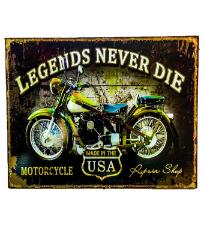 Quadro de Madeira Grande Legends Never Die