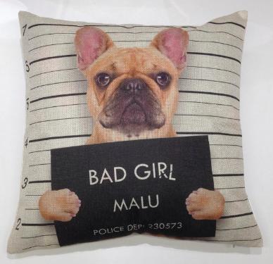 Capa para Almofada Dog Bad Girl Malu