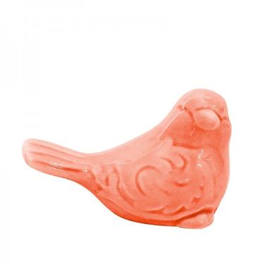 Enfeite de Porcelana Passarinho Vermelho M�dio