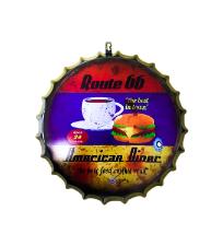 Quadro de Metal Tampinha American Diner