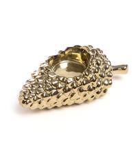 Pinha Dourada Porta Vela de Cer�mica