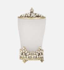 Porta Algod�o/Cotonete Dourado