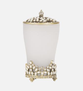 Porta Algod�o/Cotonete Dourado