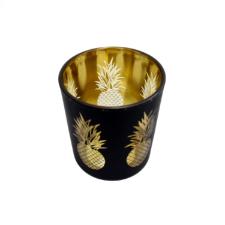 Casti�al de Vidro Abacaxi Preto e Dourado