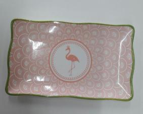 Prato Retangular Flamingo