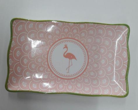 Prato Retangular Flamingo