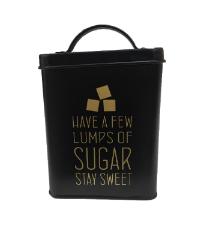 Lata de Metal Sugar Quadrada Preta