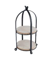 Gaiola Suporte para Doces 2 Andares de Metal Preto