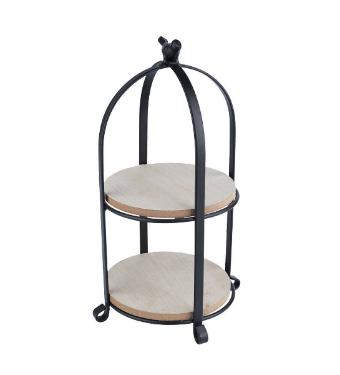 Gaiola Suporte para Doces 2 Andares de Metal Preto