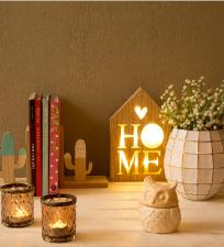 Caixa de Madeira Led Home