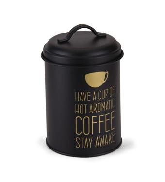 Lata de Metal Redonda Coffee Preta