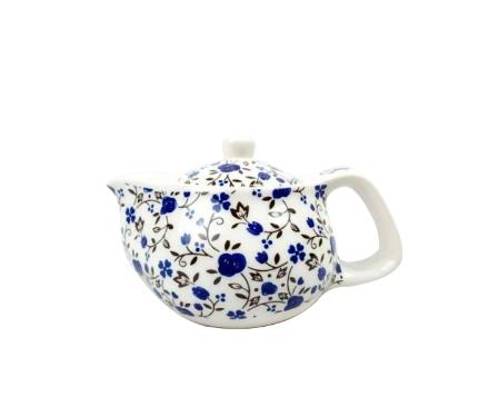 Chaleira de Cer�mica Flores Azul