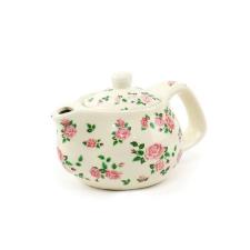 Chaleira de Cer�mica Flores Rosa