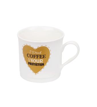 Caneca de Porcelana I Drink Coffee for Your Protection