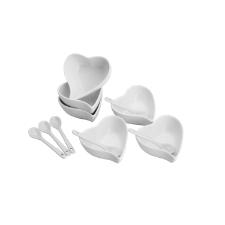 Jogo com 6 Petisqueiras Cora��o Branco