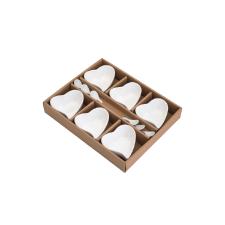 Jogo com 6 Petisqueiras Cora��o Branco