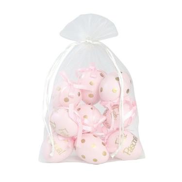 Ovos Decorativos Rosa 9 Unidades