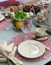 Jogo Americano Redondo Twig Rosa