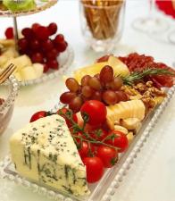 Bandeja Retangular de Bolinha em Vidro