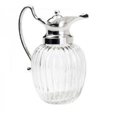 Jarra de Vidro com Tampa de Zamac Jida Prata