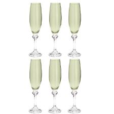 Conjunto de 6 Ta�as de Cristal Ecologico Para Champagne Elisa Kale