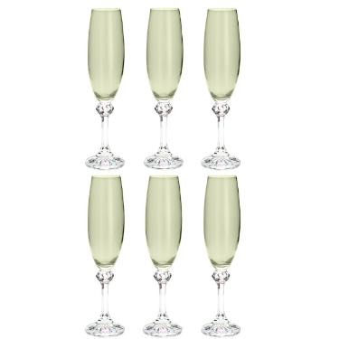 Conjunto de 6 Ta�as de Cristal Ecologico Para Champagne Elisa Kale