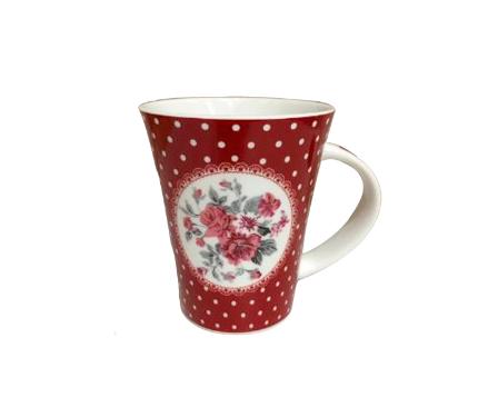Caneca Vermelha com Flores
