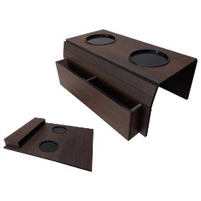 Bandeja Porta Copo e Porta Controle Quercia Marrone