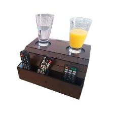Bandeja Porta Copo e Porta Controle Quercia Marrone