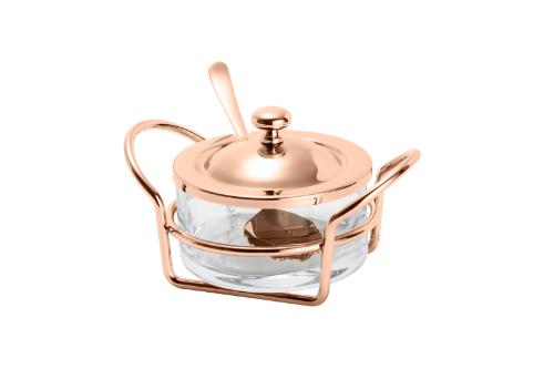 A�ucareiro de Vidro com Tampa e Suporte Rose Italy