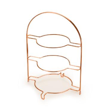 Porta Pratos Triplo Piatina Rose Gold.