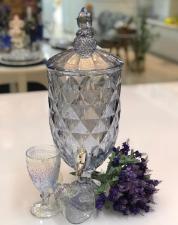 Suqueira de Cristal Azul Metalizado Diamond 5 Litros