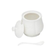 A�ucareiro com Colher de Porcelana super white Genebra