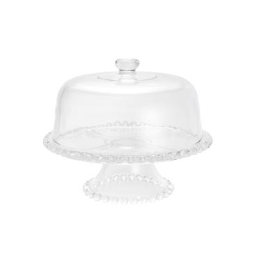 Boleira de Bolinha Cristal com P� e Tampa