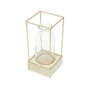 Luminaria de MDF Metal e Vidro Square Wires Cobre