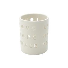 Casti�al de Porcelana Love Hope Peace Branco
