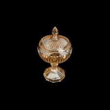 Potiche Grande de Cristal Ambar com P� Elisabeth