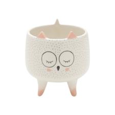 Vaso Grande de Cer�mica Coruja Dormindo