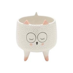 Vaso Grande de Cer�mica Coruja Dormindo