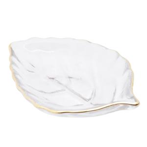 Mini Bowl Folha com Borda Dourada